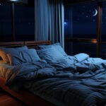 A peaceful, dimly lit bedroom with soft textures