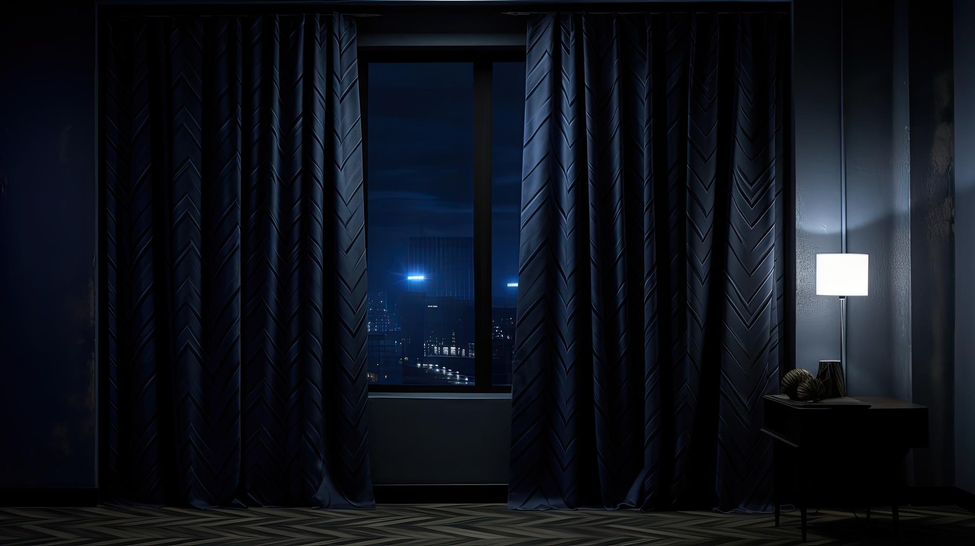 Bedroom night blackout curtains.